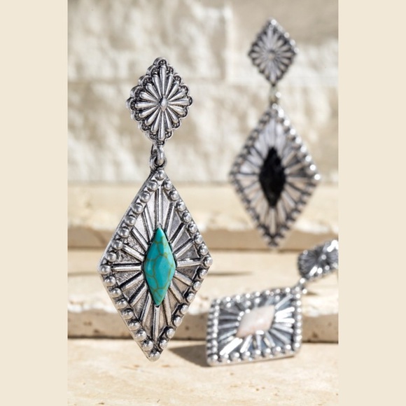 Boho Semi-Precious Stone Earrings - Picture 2 of 7